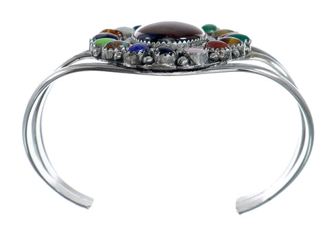 Navajo Native American Sterling Silver Tiger Eye Treasure Cuff Bracelet NX11787